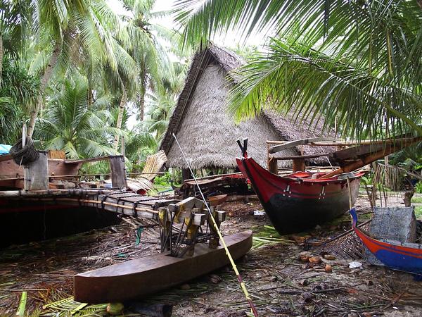Two Sailing Canoes at Lamotrek