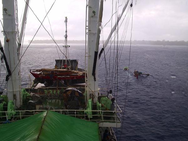MS Caroline Voyager at Lamotrek