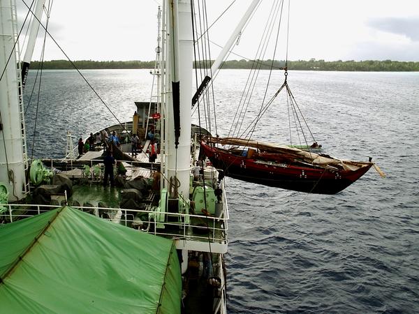 MS Caroline Voyager at Lamotrek