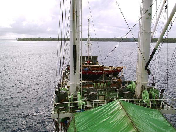 MS Caroline Voyager at Lamotrek